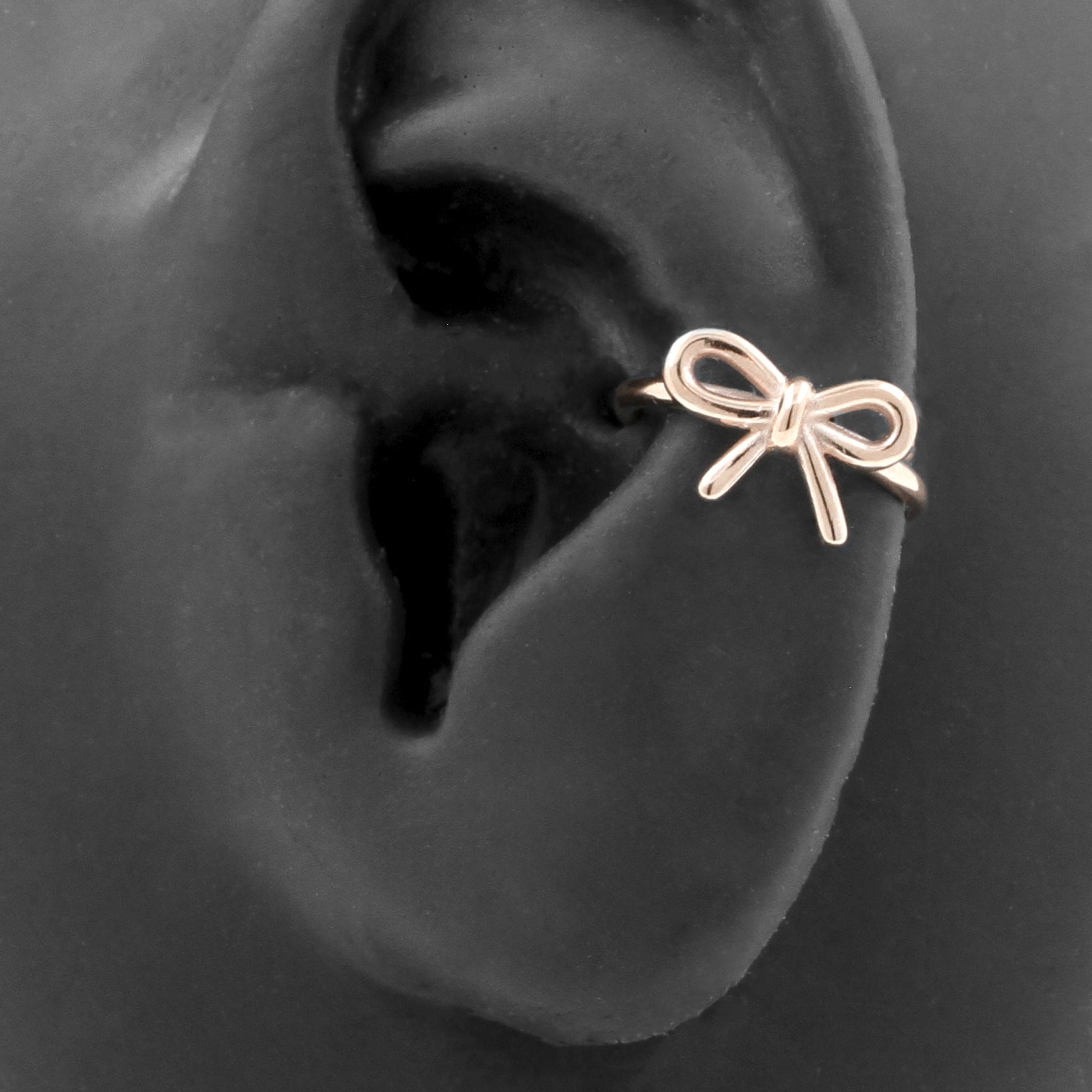 Nikkelvrij Stalen Conch Clicker - Strik Rose Goud