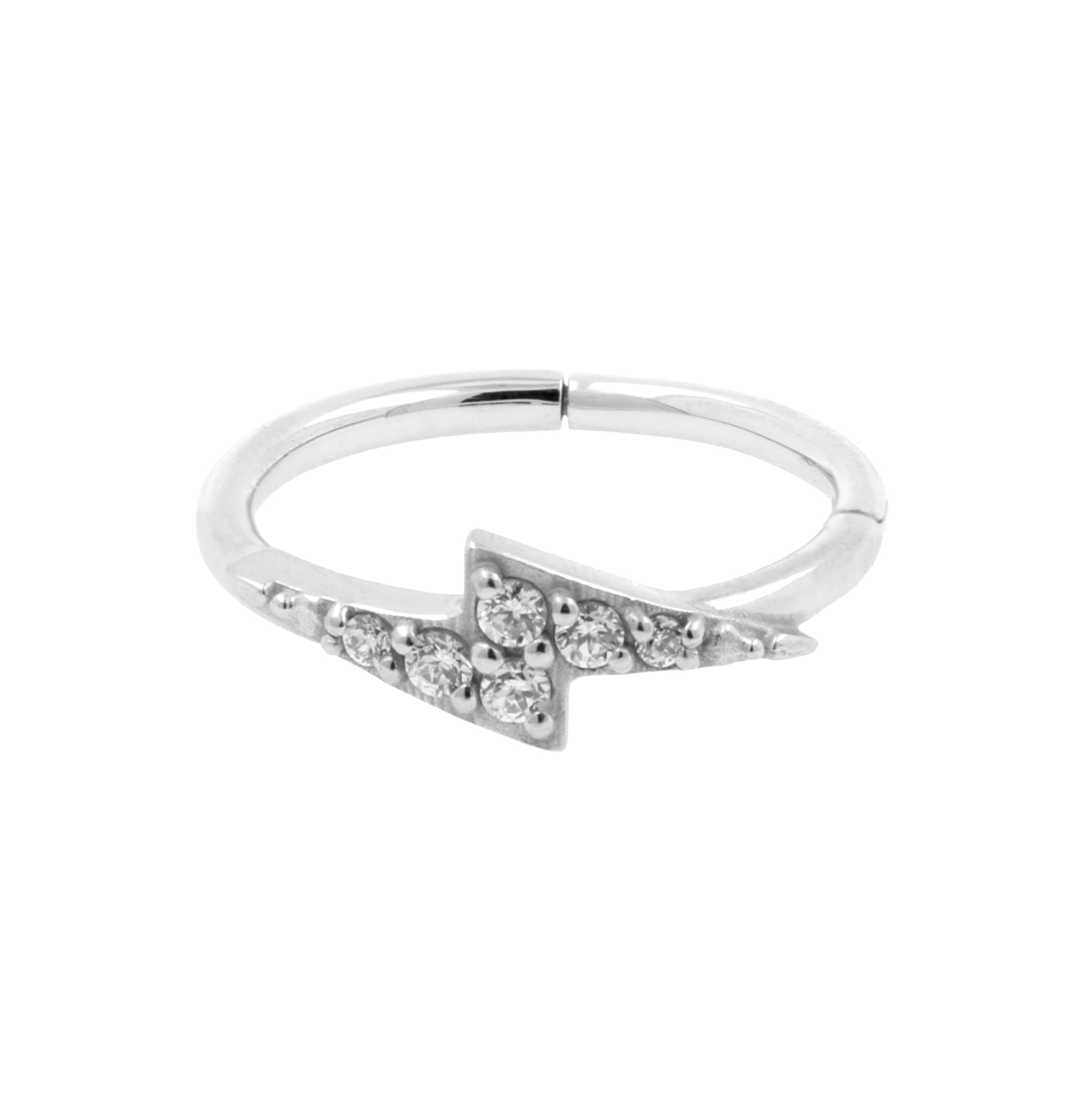Nikkelvrij Stalen Conch Clicker - Zirkonia Flash Zilver