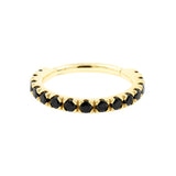Nickelfreier Edelstahl-Click-Ring - 1,5 mm Zirkonia Schwarz