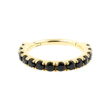 Nickelfreier Edelstahl-Click-Ring - 1,75 mm Zirkonia Schwarz