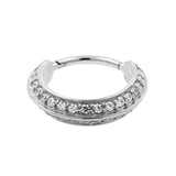 Chirurgischer Stahl Conch Clicker – Doppel-Zirkonia Silber