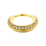 Chirurgischer Stahl Conch Clicker - Doppel Zirkonia Gold