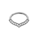 Chirurgischer Stahl Daith Clicker – Zirkonia Drop Silber