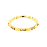 Chirurgischer Stahl Conch Clicker - Stab & Edelsteine Gold