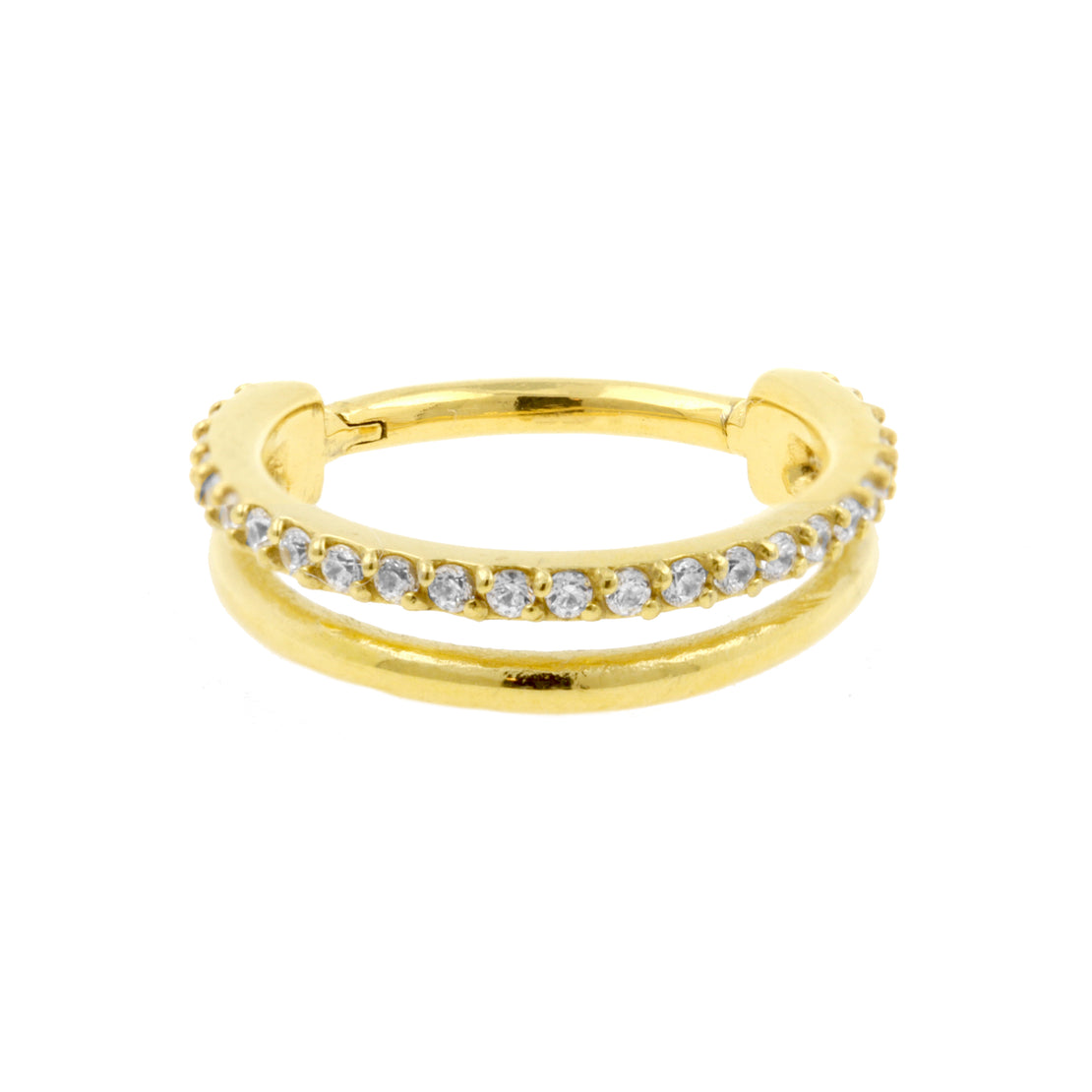 Chirurgisch Stalen Double Conch Clicker - Zirkonia Goud