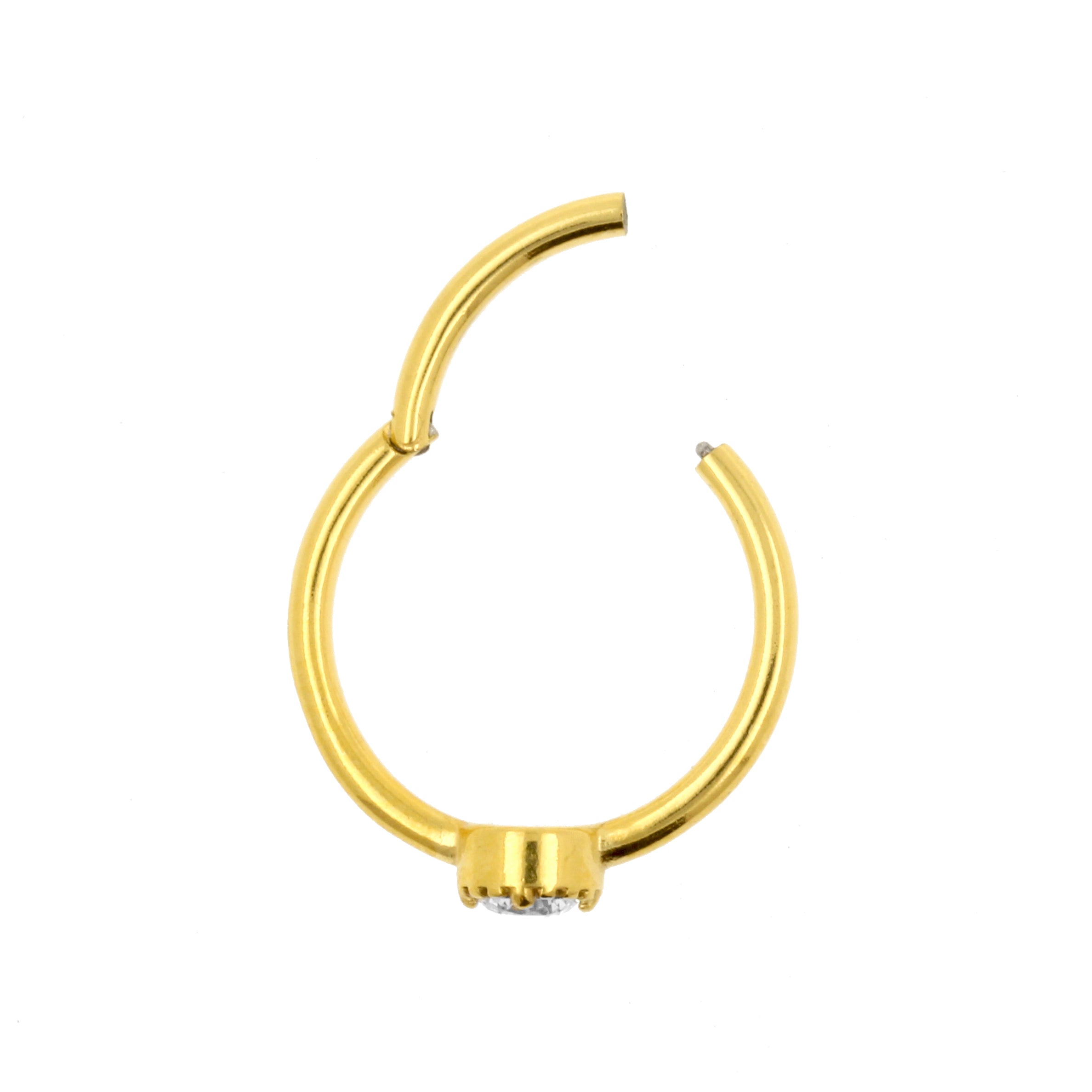 Chirurgisch Stalen Conch Clicker - Gezet Met Ronde Zirkonia Goud