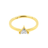 Chirurgischer Stahl Conch Clicker – besetzt mit dreieckigen Zirkonia Gold