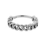 Chirurgischer Stahl Conch Clicker - Herzen Silber