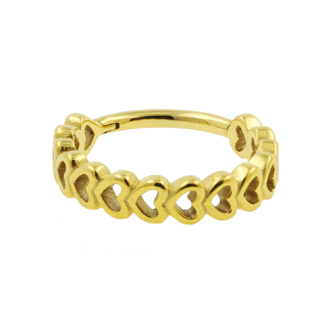 Chirurgisch Stalen Conch Clicker - Hearts Goud