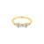 Nikkelvrij Staal Click Ring Ingezet met Zirkonia Baguette Goud