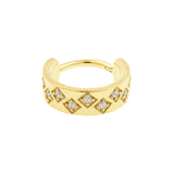 Nickelfreier Stahl flacher Click-Ring mit Zirkonia Gold