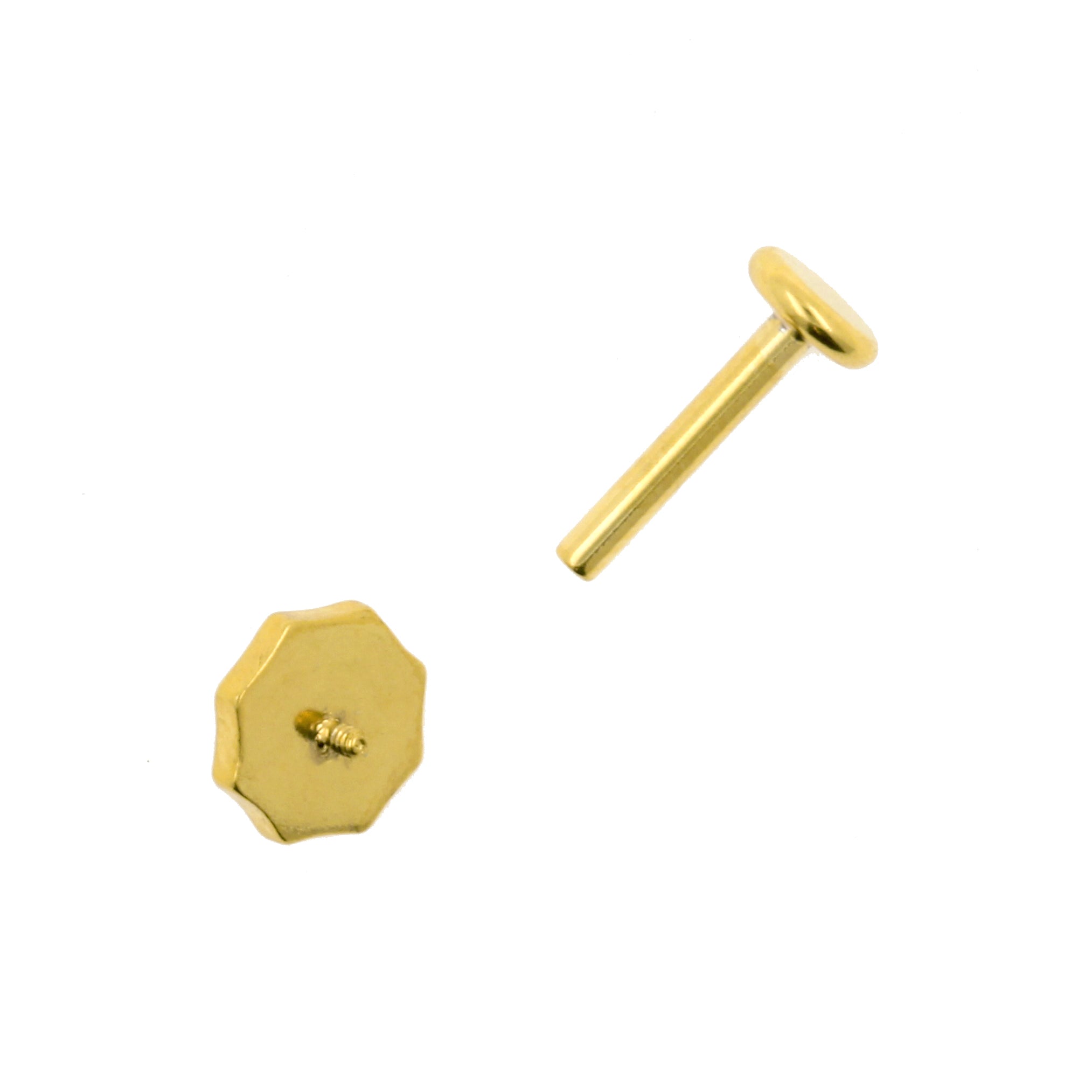 Chirurgisch Stalen Zirkonia Labret Stud - Zeshoek Goud