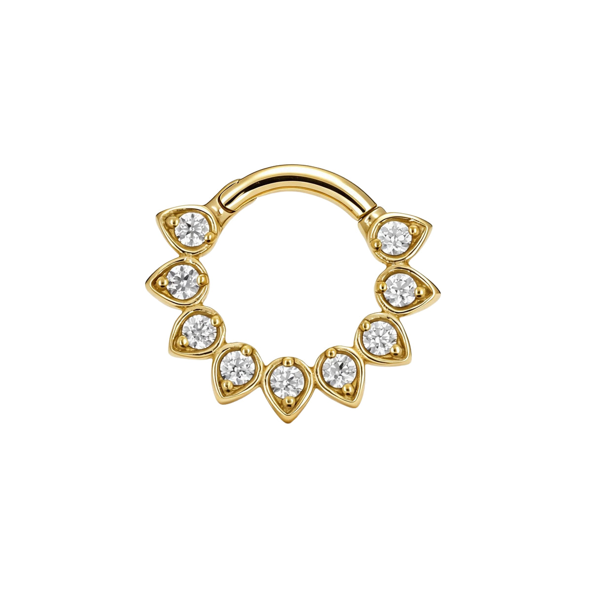 Nickelfreier Edelstahl-Clicker - Zirkonia Sunflower Gold
