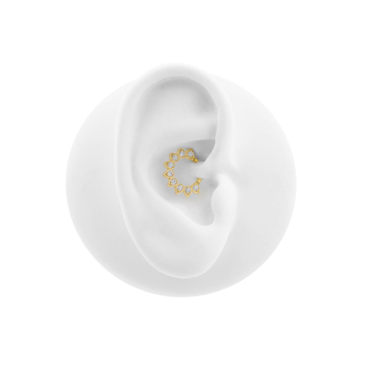 Nickelfreier Edelstahl-Clicker - Zirkonia Sunflower Gold