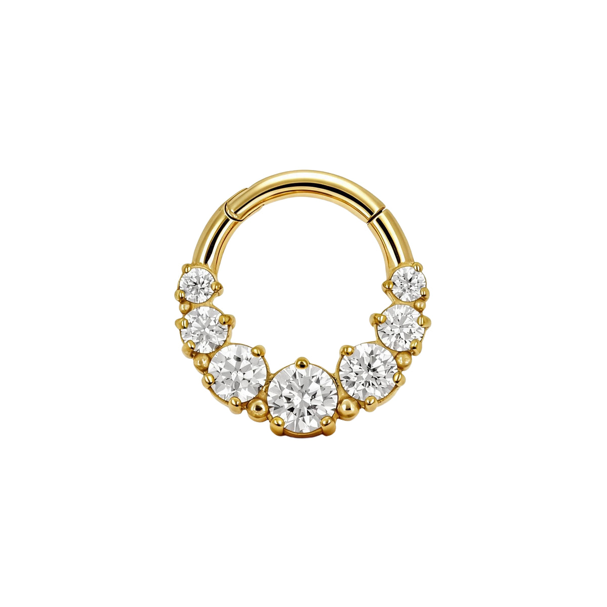 Nickelfreier Edelstahl-Clicker - Zirkonia Spheral Gold