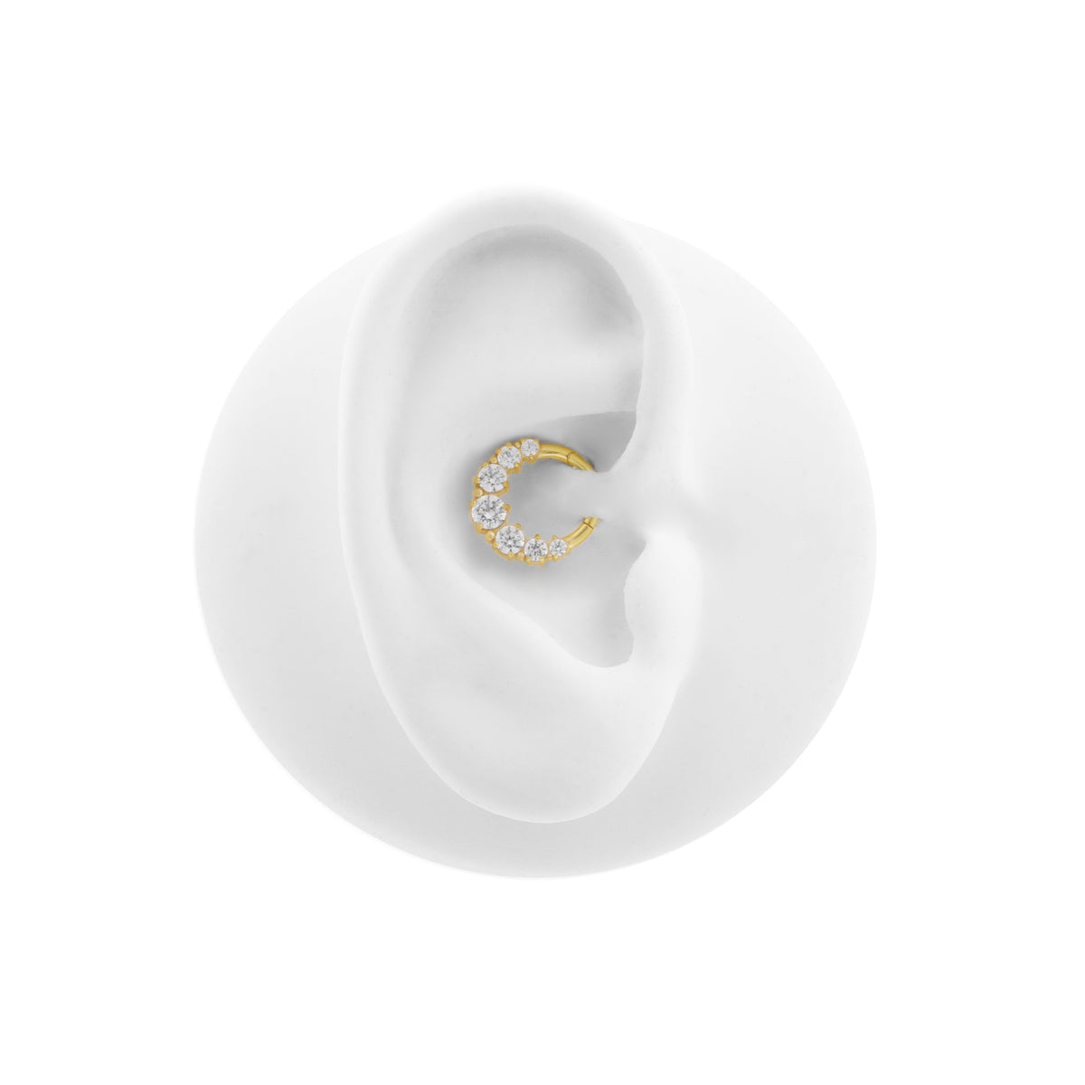 Nickelfreier Edelstahl-Clicker - Zirkonia Spheral Gold