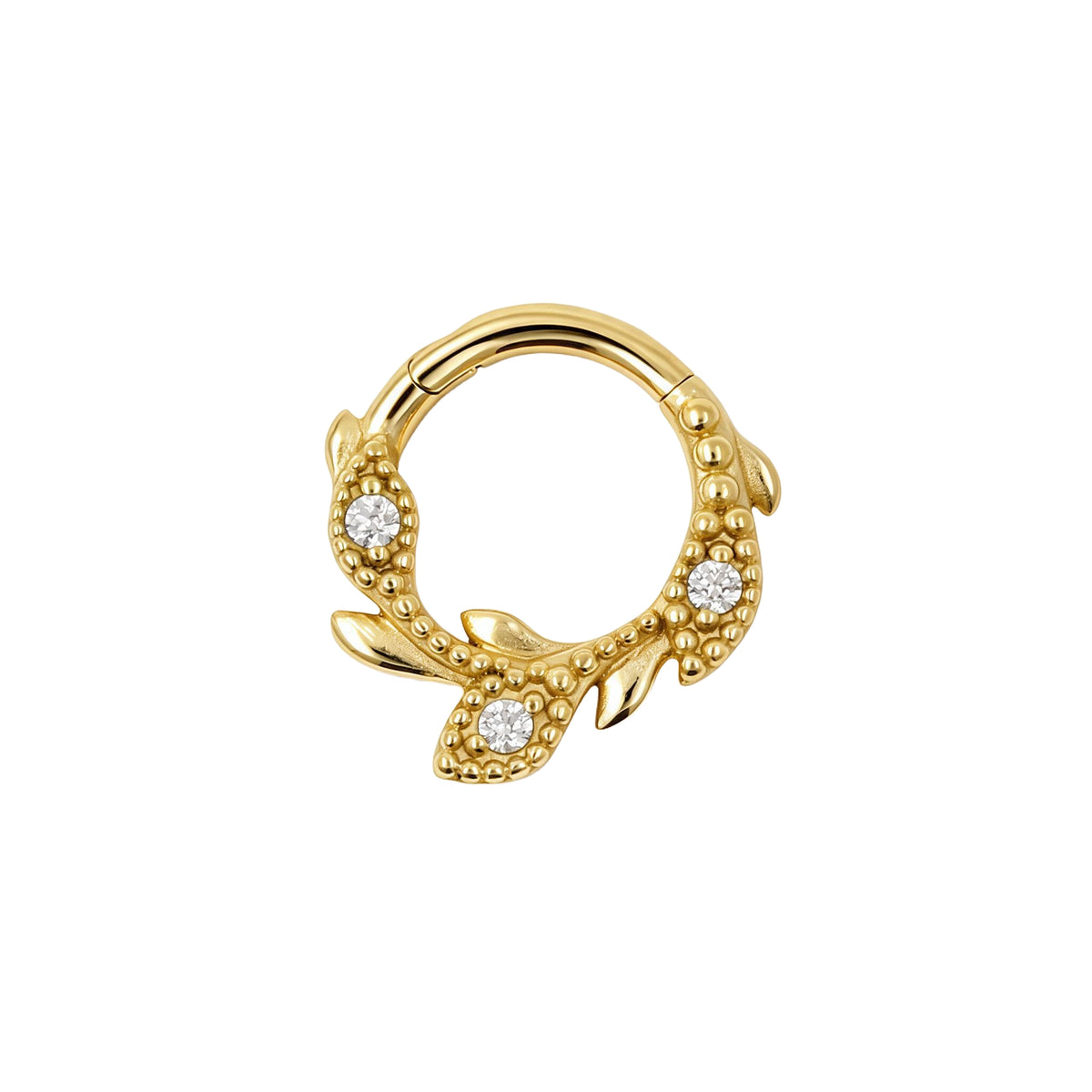 Nickelfreier Edelstahl-Clicker - Zirkonia Vine Gold