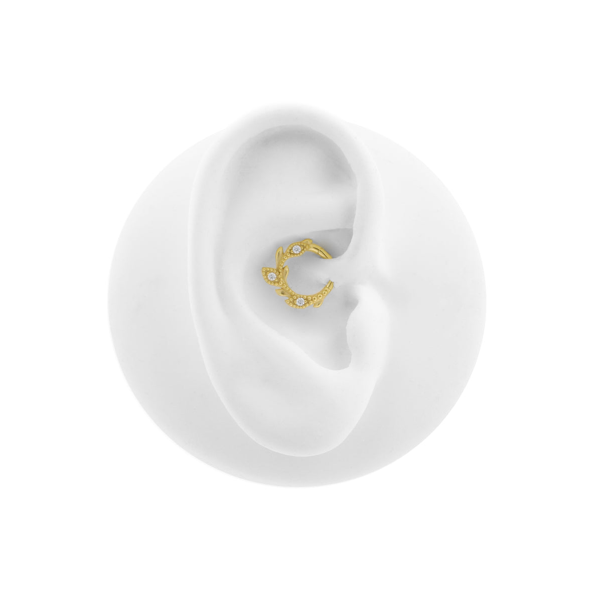 Nickelfreier Edelstahl-Clicker - Zirkonia Vine Gold