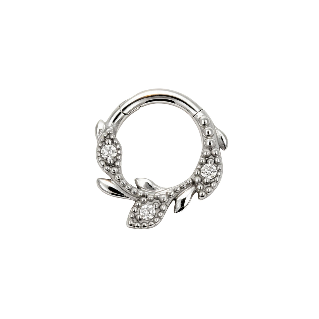 Nikkelvrij Stalen Click Ring - Zirkonia Vine Zilver
