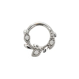 Nickelfreier Edelstahl-Clicker - Zirkonia Vine Silber