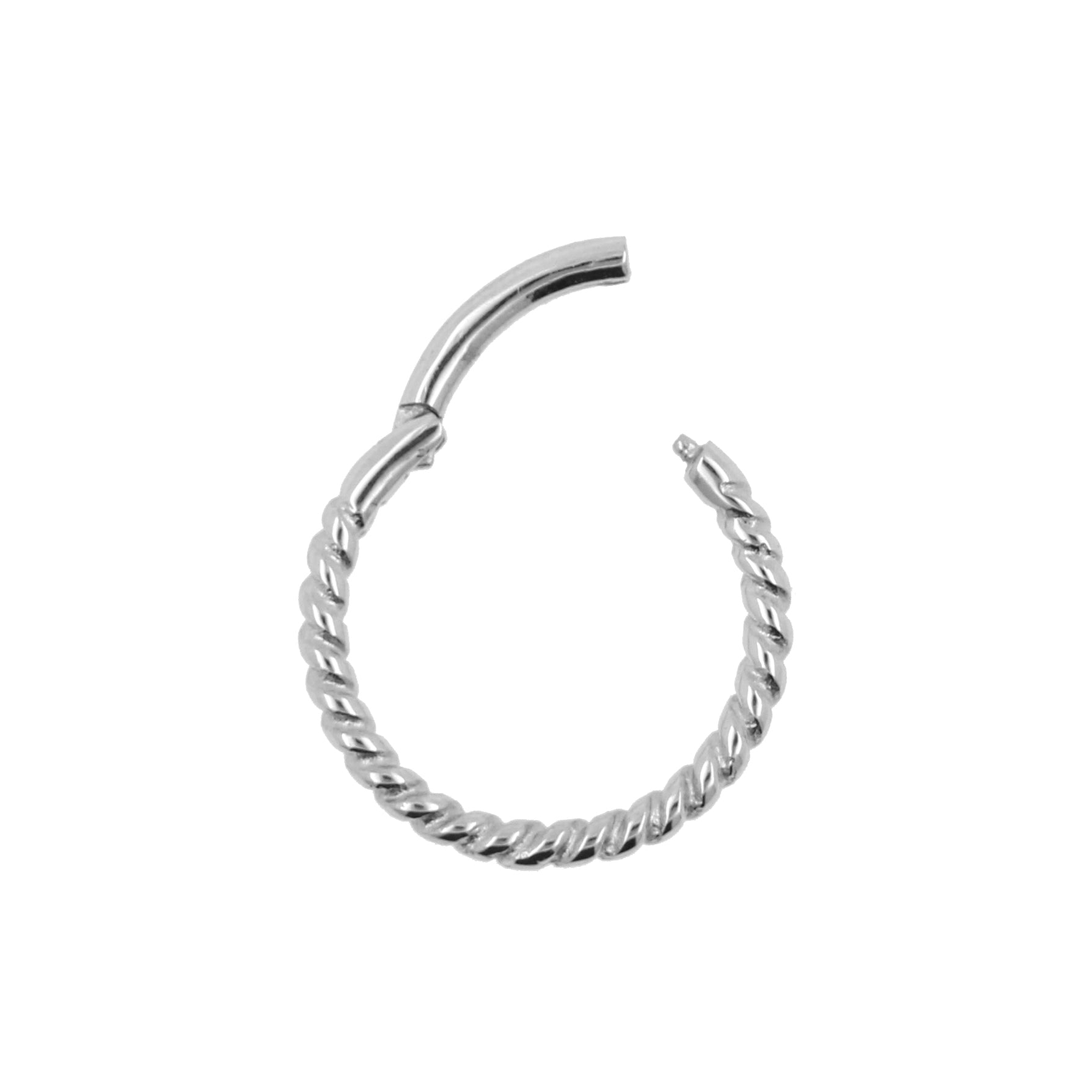 Chirurgisch Stalen Click Ring - Twisted Wire Zilver