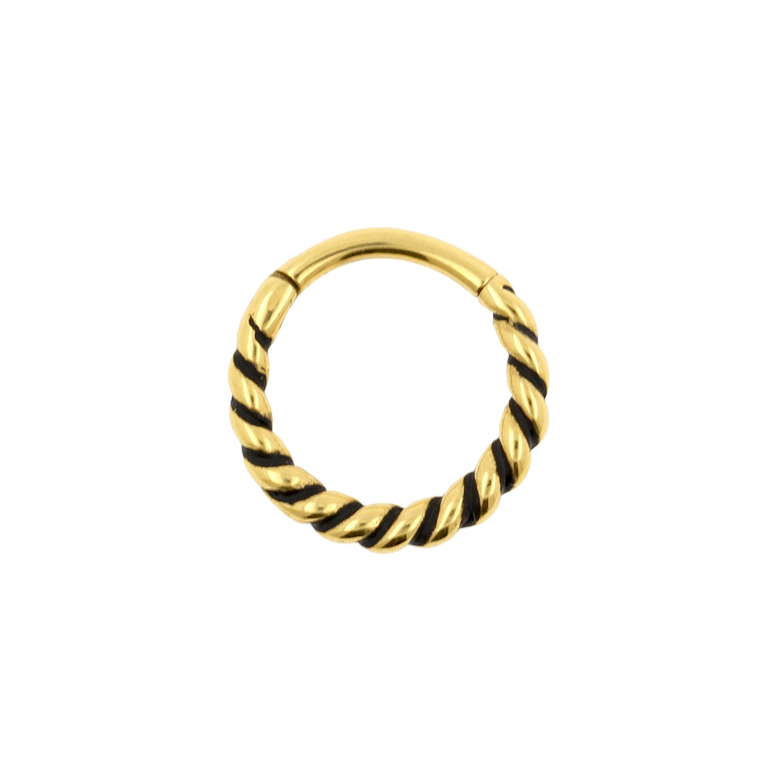 Chirurgisch Stalen Click Ring - Twisted Wire Goud