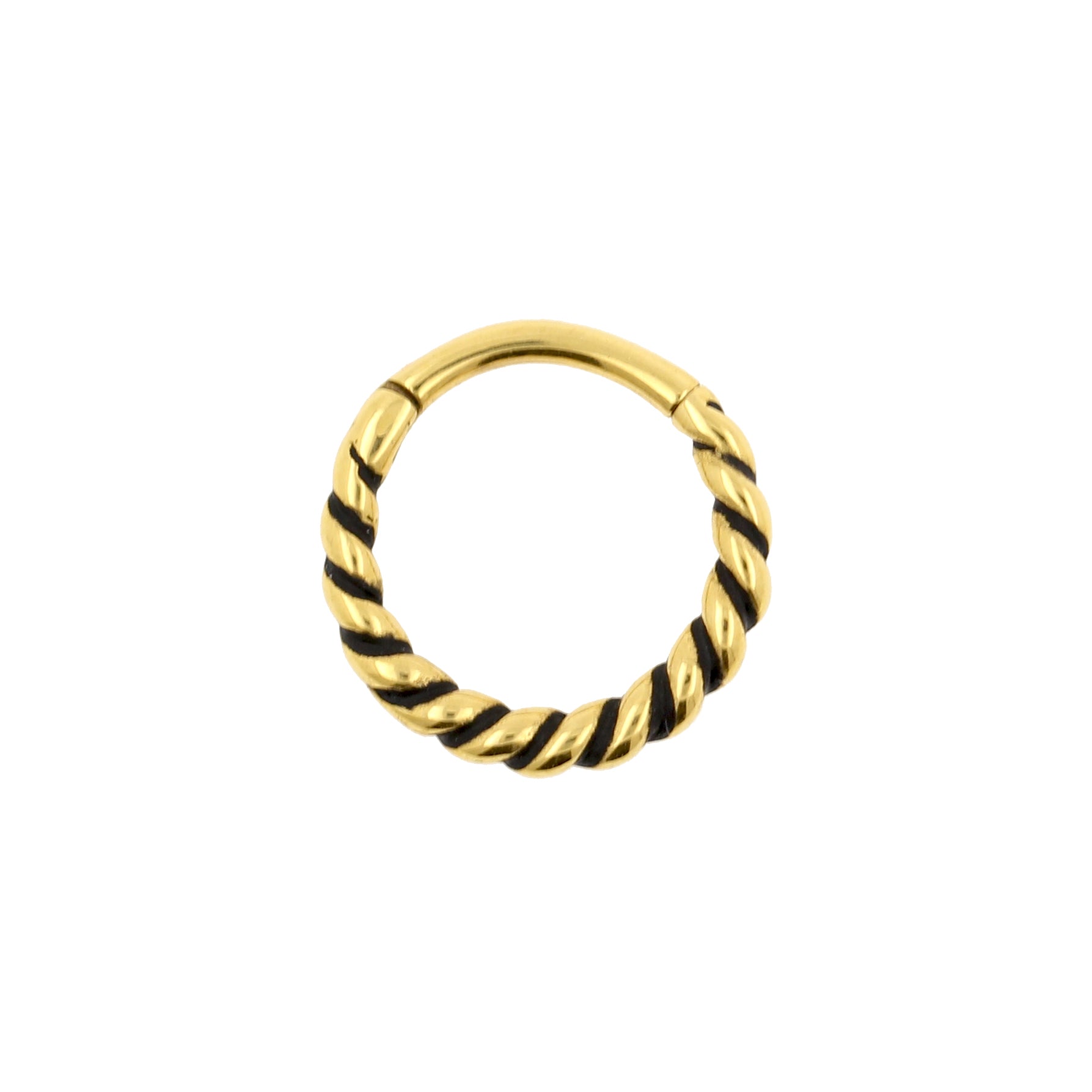 Chirurgisch Stalen Click Ring - Twisted Wire Goud