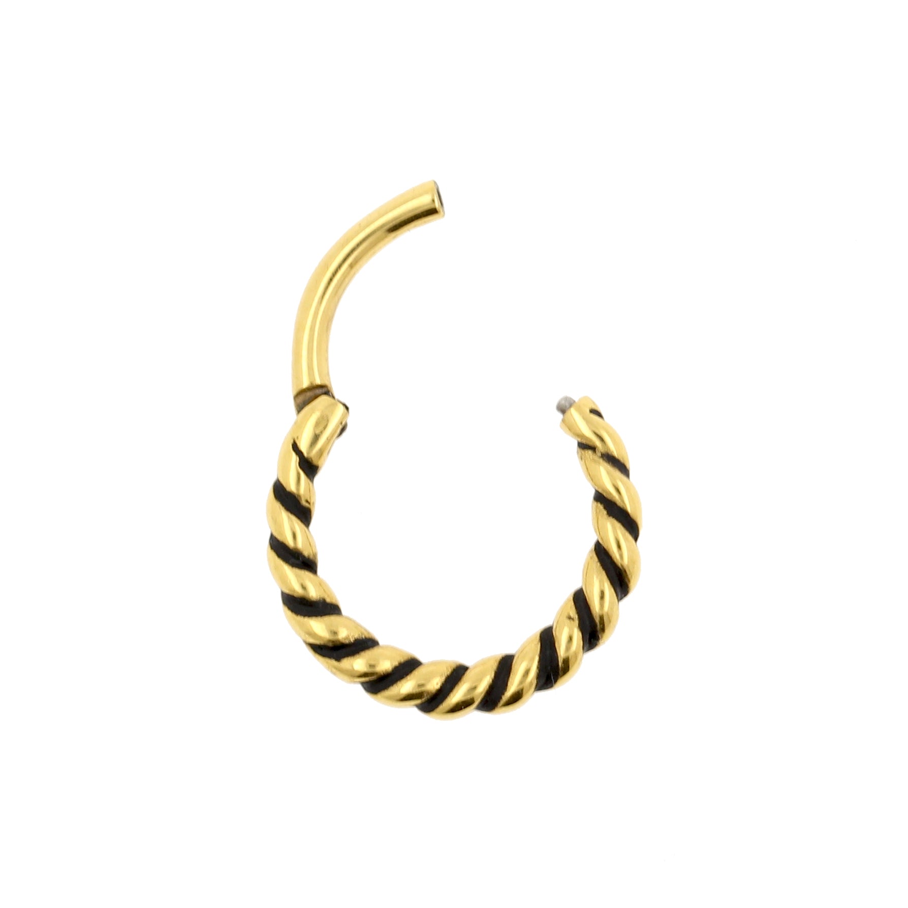 Chirurgisch Stalen Click Ring - Twisted Wire Goud