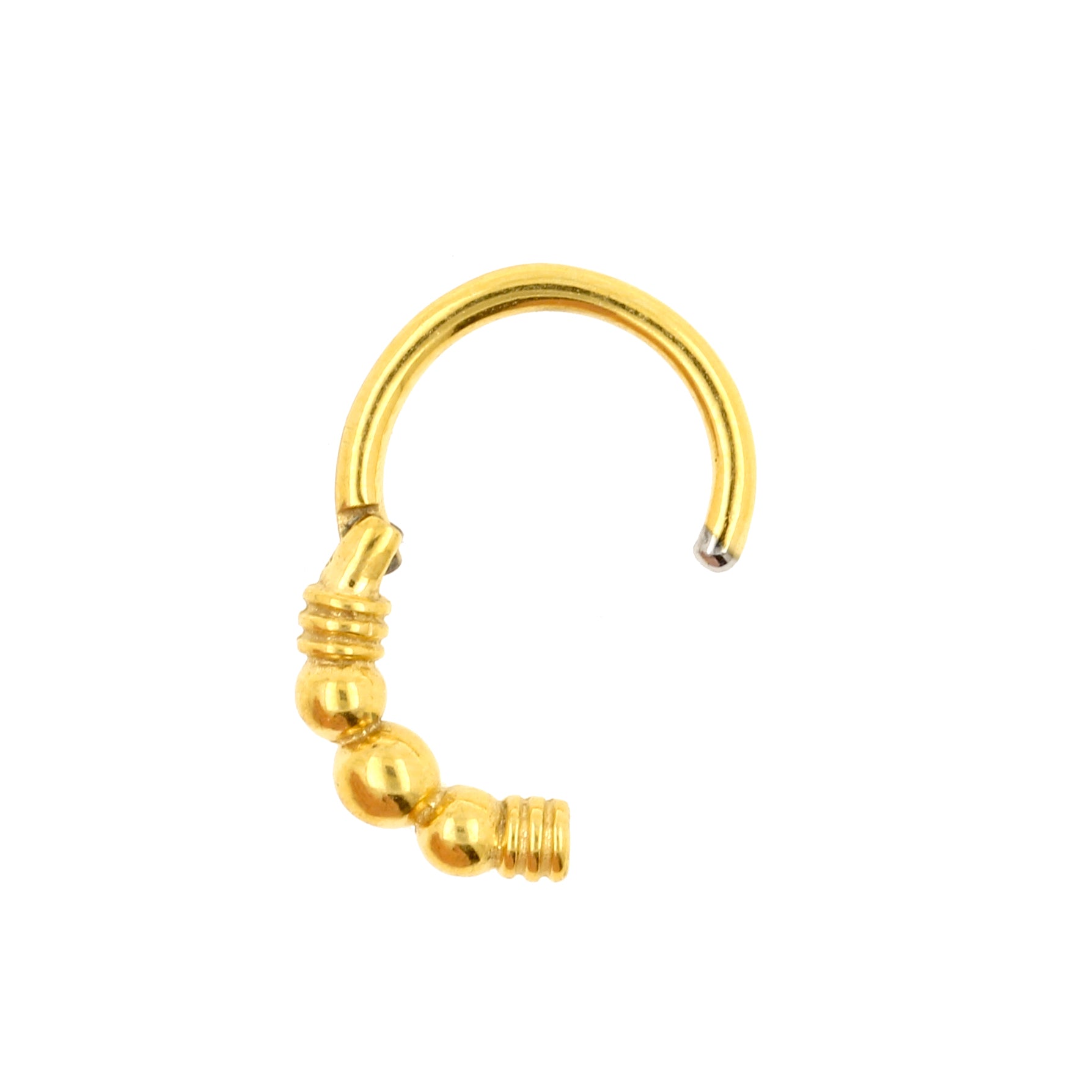 Chirurgisch Stalen Click Ring - 3 Balls Goud