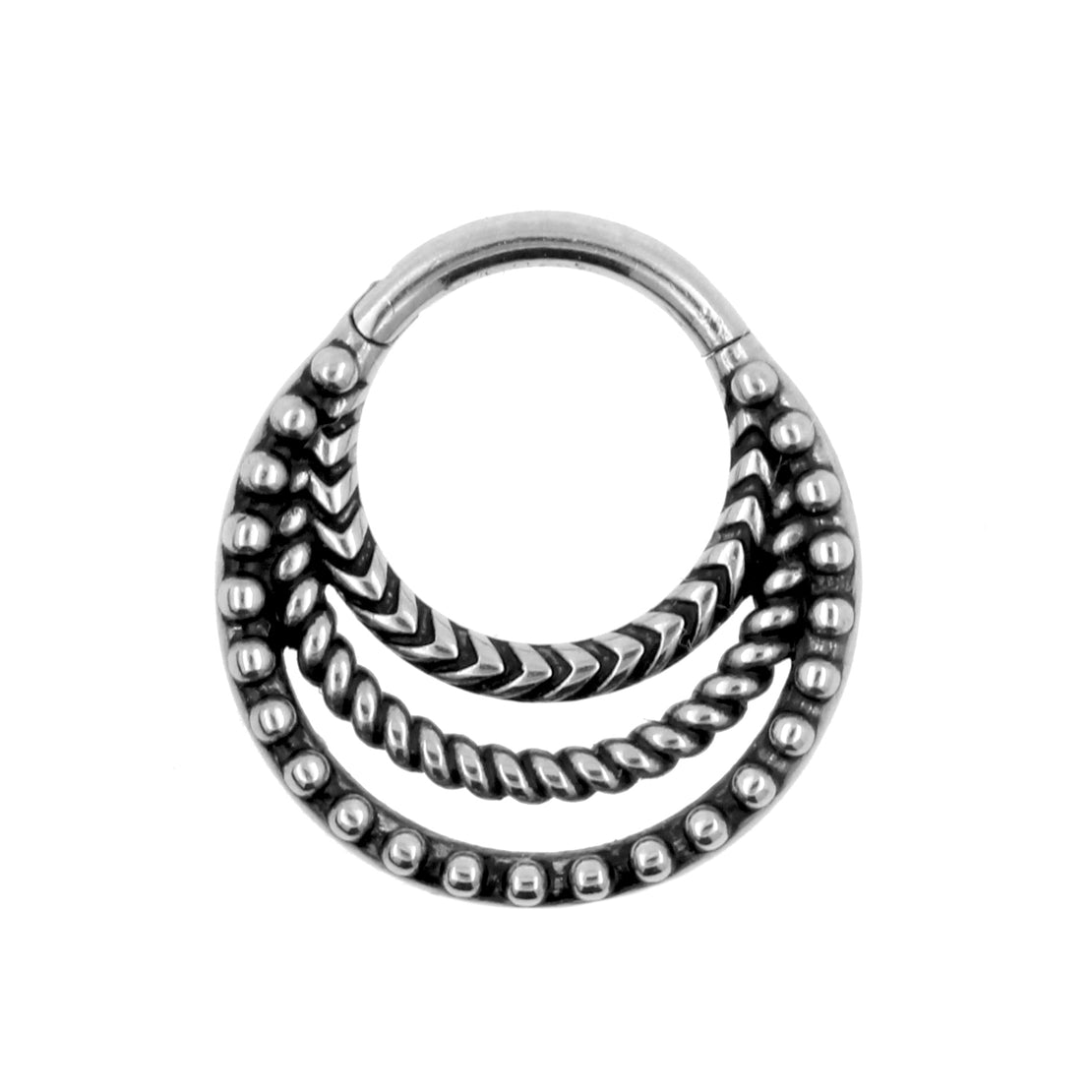 Chirurgisch Stalen Click Ring - Vintage Rings Zilver