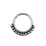 Chirurgischer Stahl Click-Ring - Vintage Dots Silber