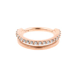 Chirurgischer Edelstahl Double Click Ring mit Zirkonia Roségold