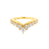 Click-Ring aus chirurgischem Stahl – Zirkonia-Tiara Gold