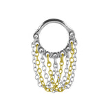 Chirurgischer Edelstahl Click-Ring mit Kette Silber