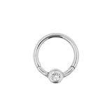 Chirurgischer Stahl Smile Click Ring mit Kristall Clear