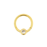 Chirurgischer Stahl Smile Click Ring mit Kristallklar