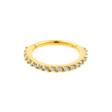 Chirurgischer Edelstahl-Nasenring mit Zirkonia Gold