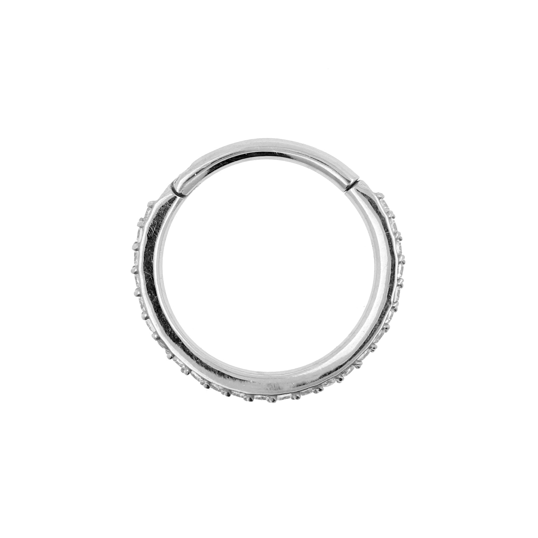 Chirurgisch Stalen Click Ring Met Zirkonia Clear