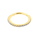 Chirurgischer Stahl Click-Ring mit Zirkonia Gold