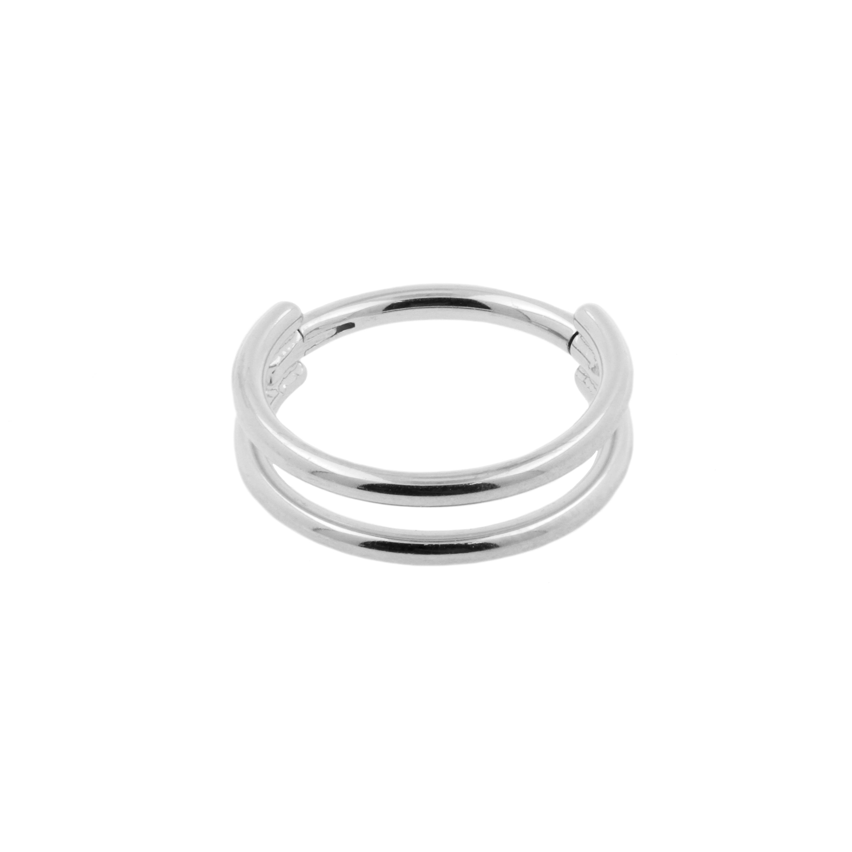 Titanium Dubbele Click Ring Zilver