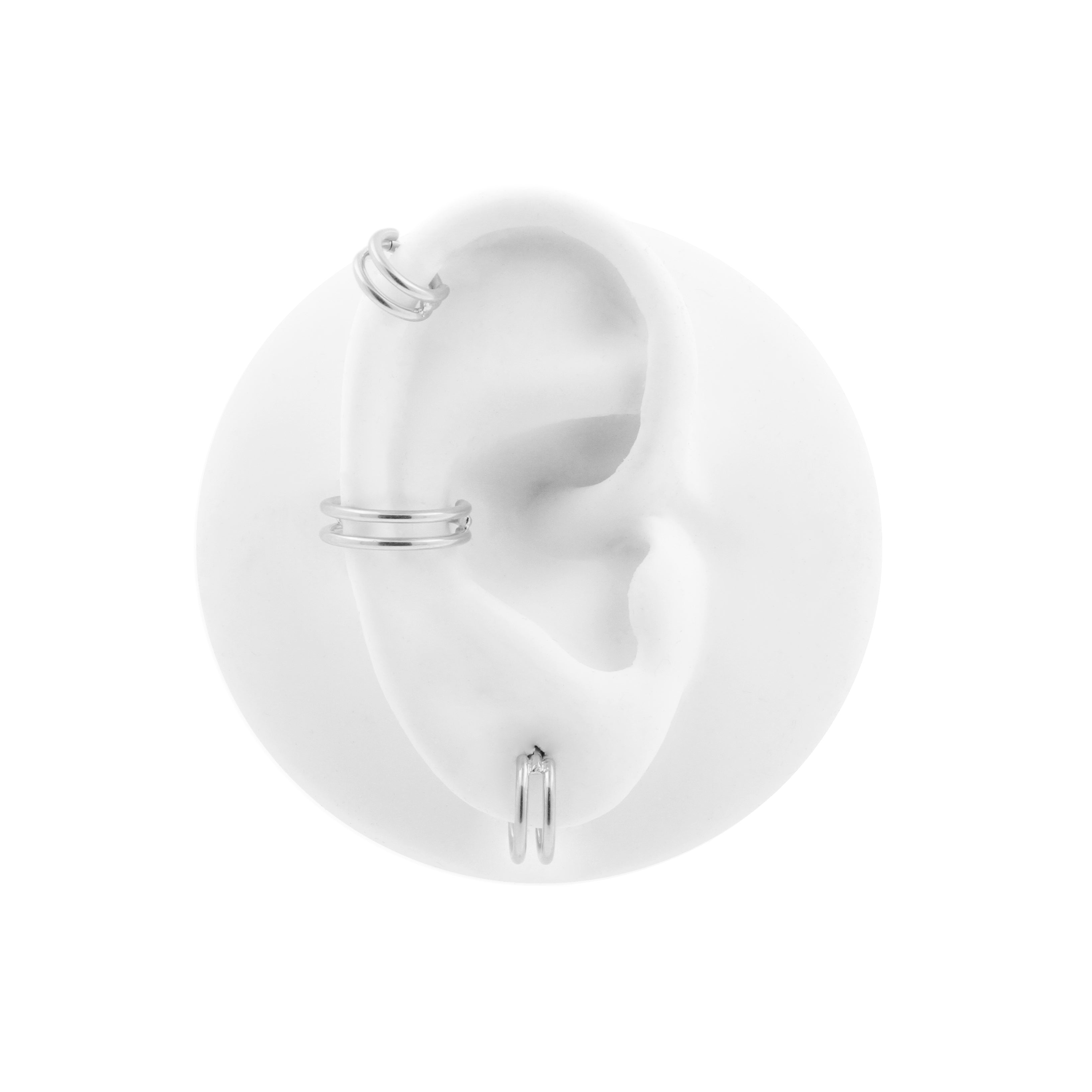 Titanium Dubbele Click Ring Zilver
