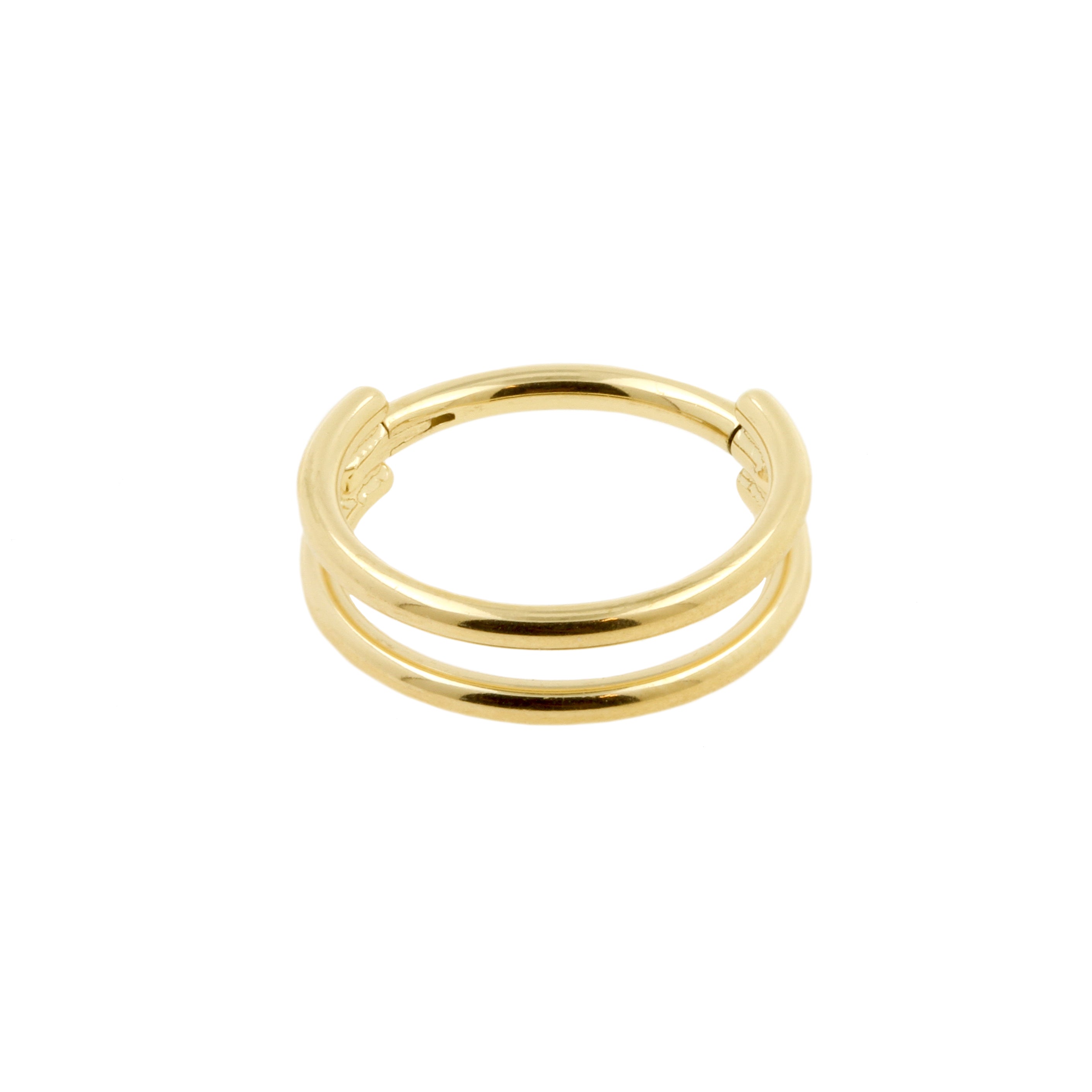 Titanium Dubbele Click Ring Goud