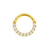 Chirurgischer Edelstahlring mit Zirkonia Gold