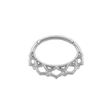 Chirurgischer Stahl Daith Clicker – Ornamentale Lotus Silber