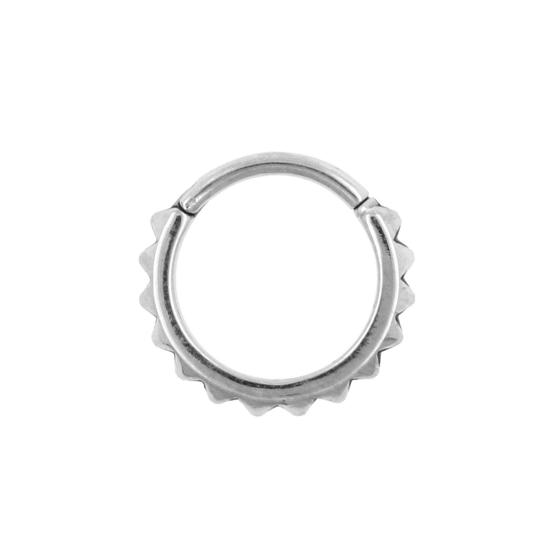 Chirurgisch Stalen Click Ring - Triangles Zilver