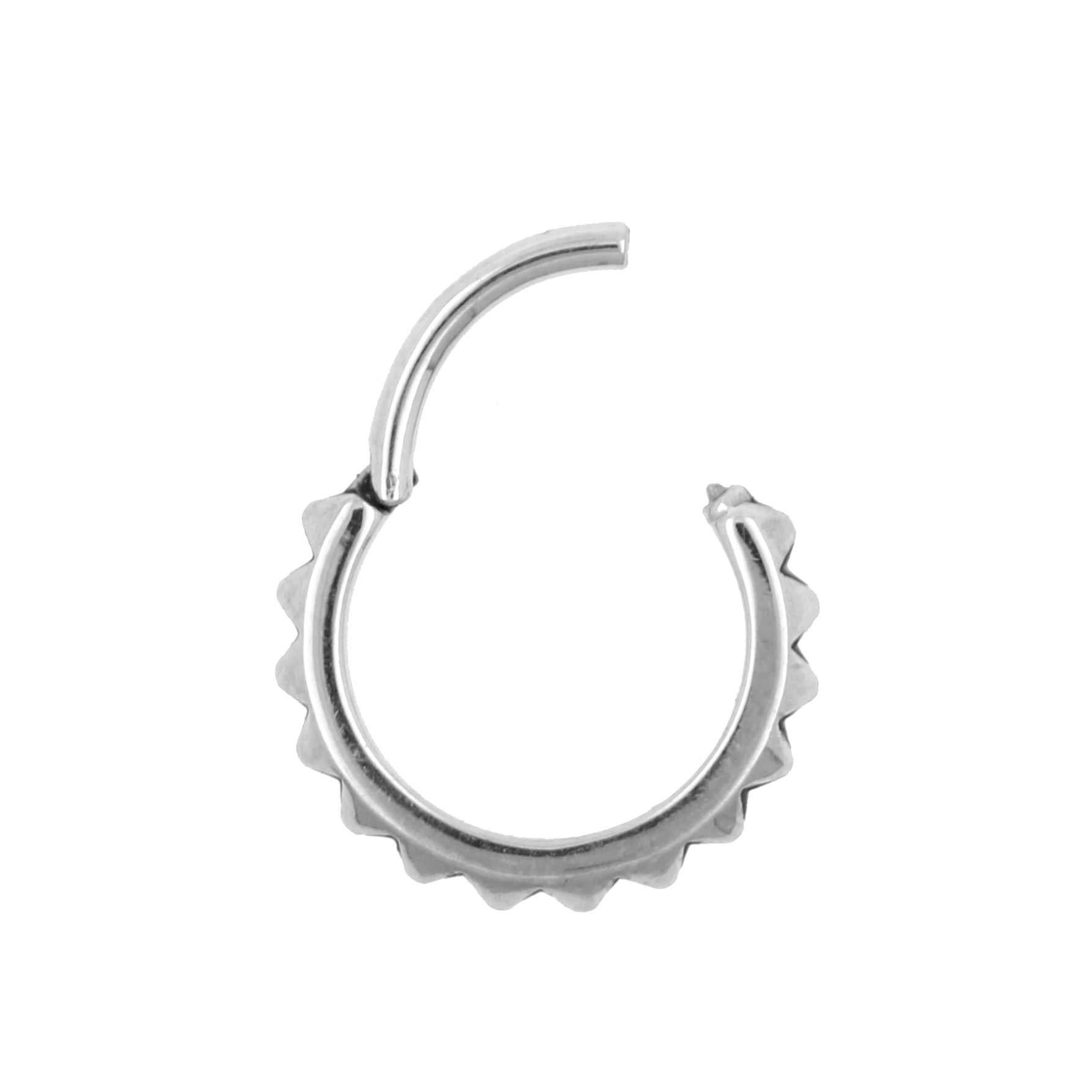 Chirurgisch Stalen Click Ring - Triangles Zilver