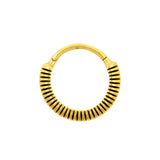 Chirurgischer Stahl Click-Ring - Lined Gold