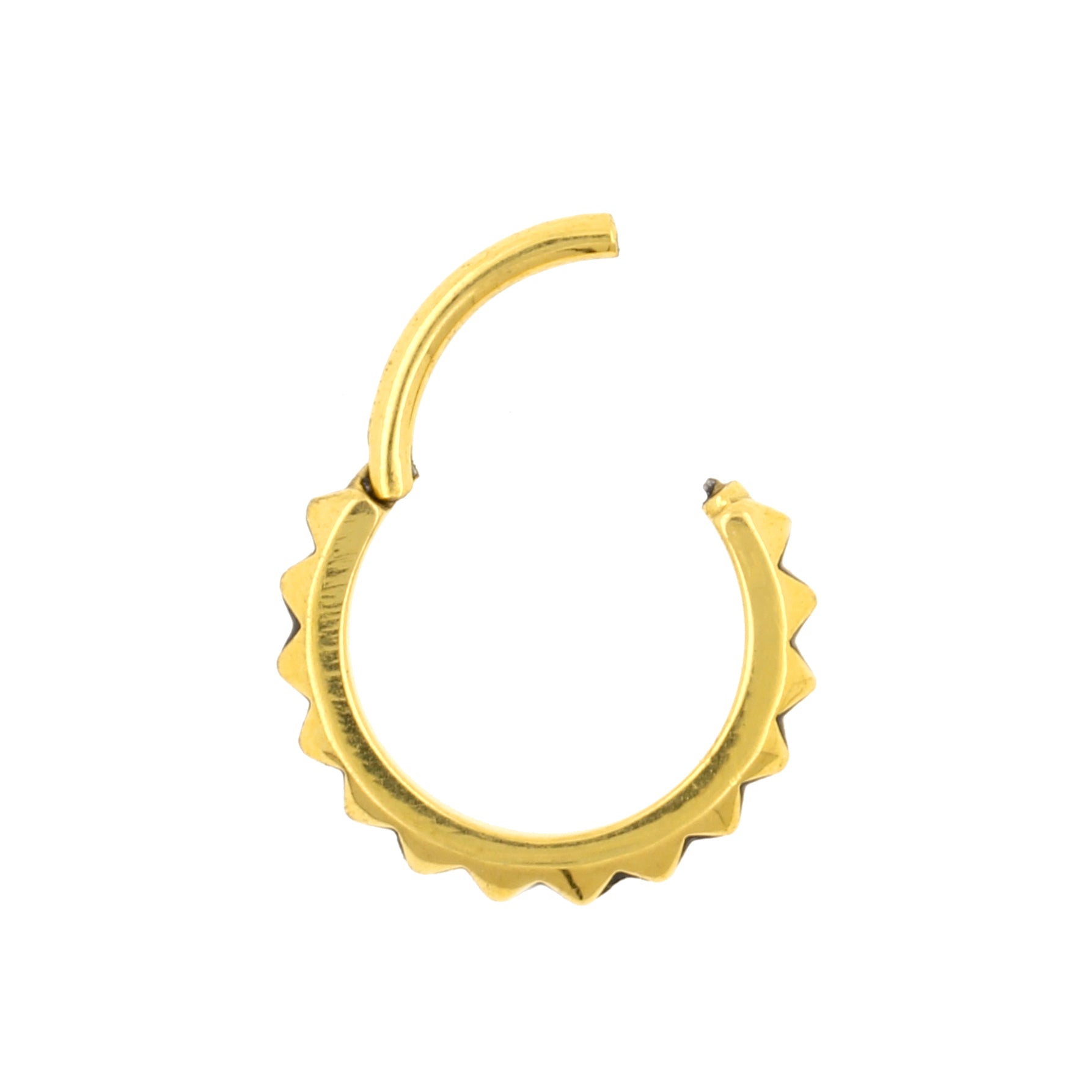Chirurgisch Stalen Click Ring - Triangles Goud