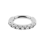 Chirurgischer Stahl ovaler Clickring mit Zirkonia für Rook-Piercings Klar