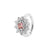 Nickel-Free Stainless Steel Rook Clicker - Zirconia Flower Pink / White
